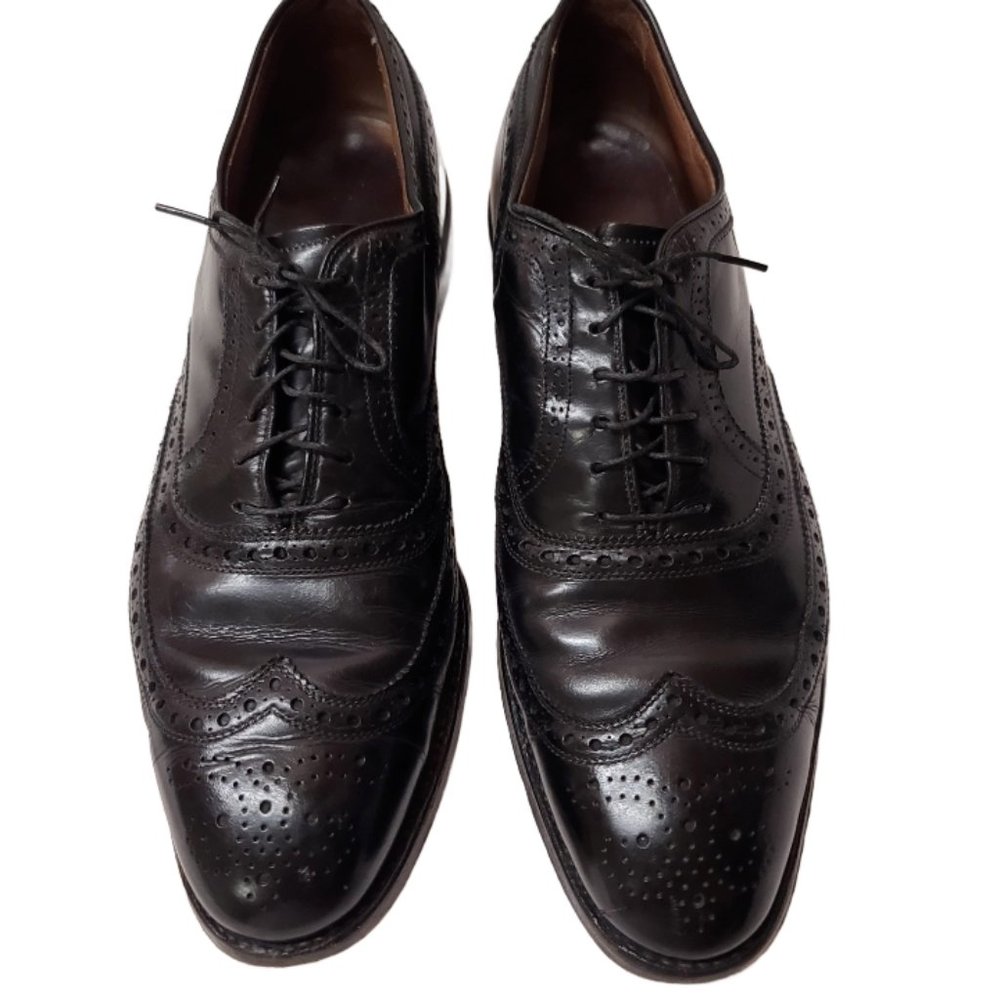 Allen Edmonds McAllister Mens 10B Black Wingtip Oxford Dress Shoes USA 6215